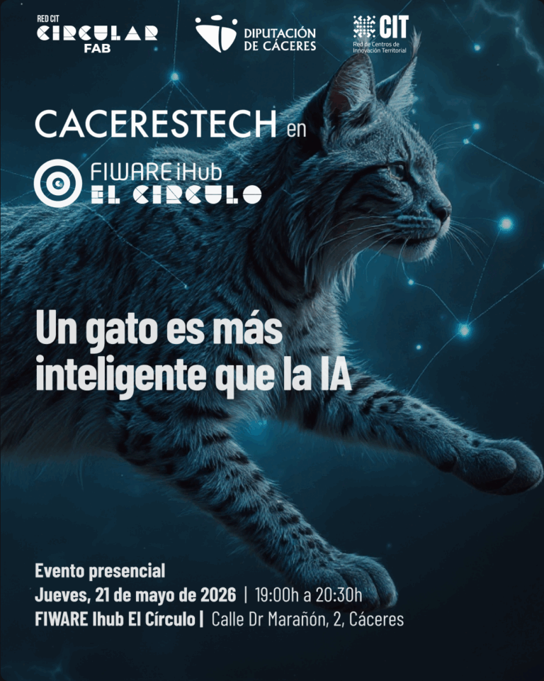 Charla Cáceres Tech, "Un gato es más inteligente que la IA"