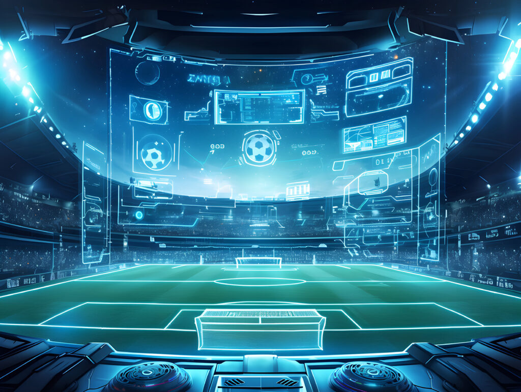 Campo de fútbol futurista dashboard de datos